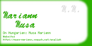 mariann musa business card